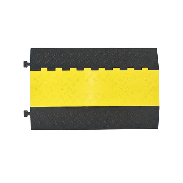 Kabelbeskytter rampe, 100x75 mm, sort gul, kraftig gummi