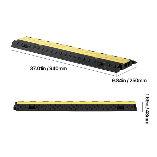 Kabelbeskytter rampe, 31x28 mm, sort, kraftig TPU