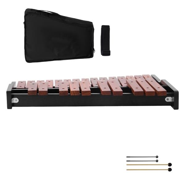 Glockenspiel xylofon, 25 toner, brun, træslaginstrument Glockenspiel xylofon, 25 toner, brun, træslaginstrument