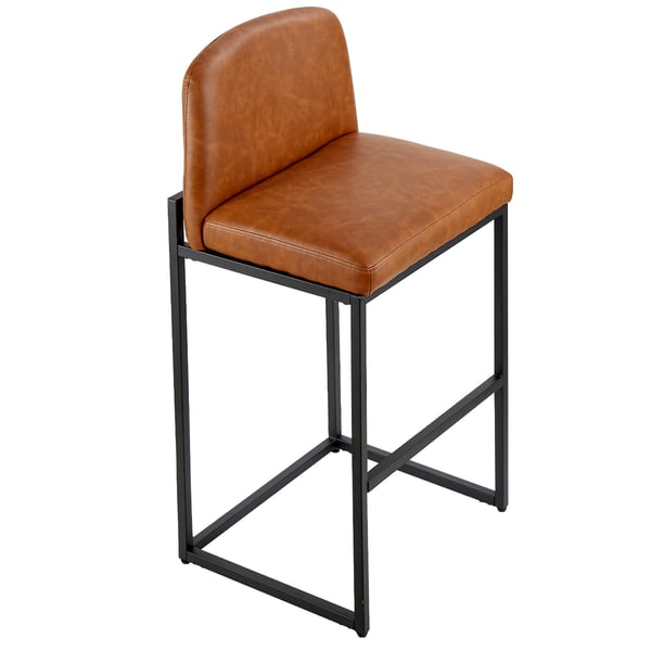 Barstolsæt, 49,5x46x92,5 cm, Brun, PU-læder, Metal