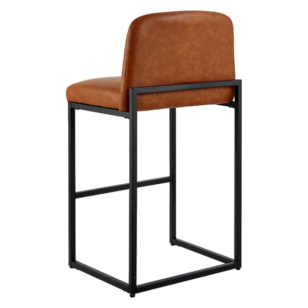 Barstolsæt, 49,5x46x92,5 cm, Brun, PU-læder, Metal