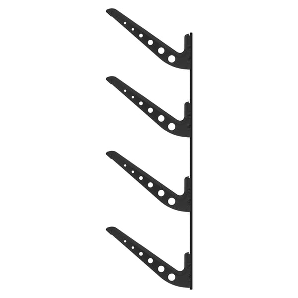 Surffilaudan seinäteline, 400x16x1160 mm, musta, metallisäilytys