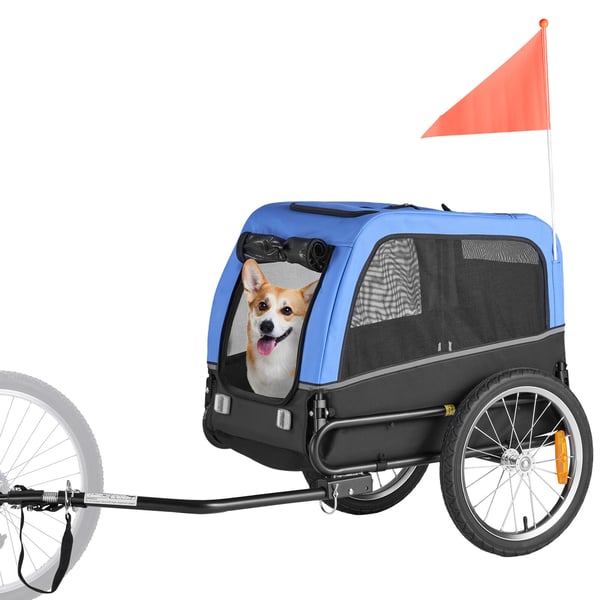 Hundecykeltrailer, 126x60,5x74 cm, sammenklappelig