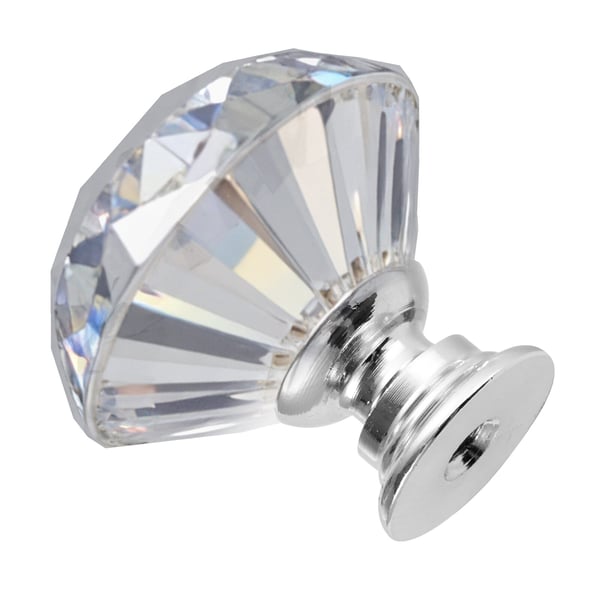 Skåpknoppar 12-pack 31x28 mm Transparent Silver Akryl Zinklegering