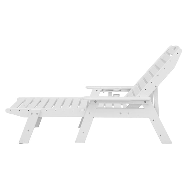 Chaiselong stol 183x72,5x93 cm hvid HDPE justerbar udendørs