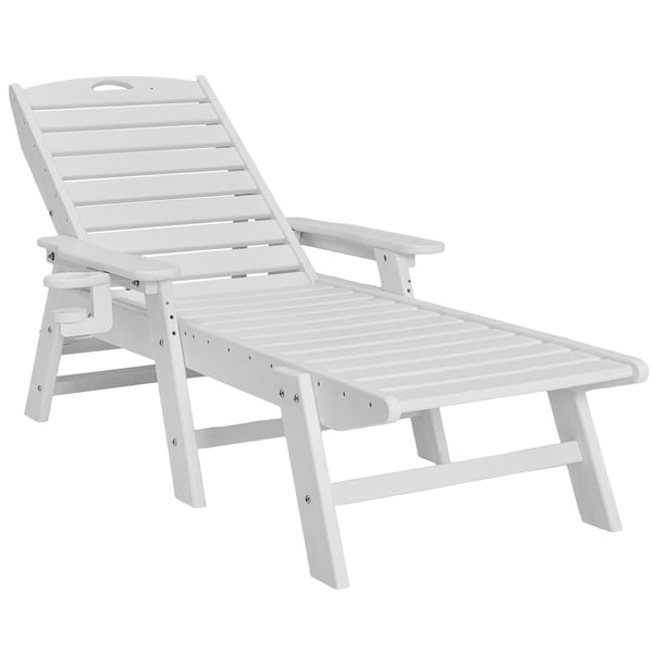 Solstol 183x72,5x93 cm Vit HDPE Justerbar Utomhus
