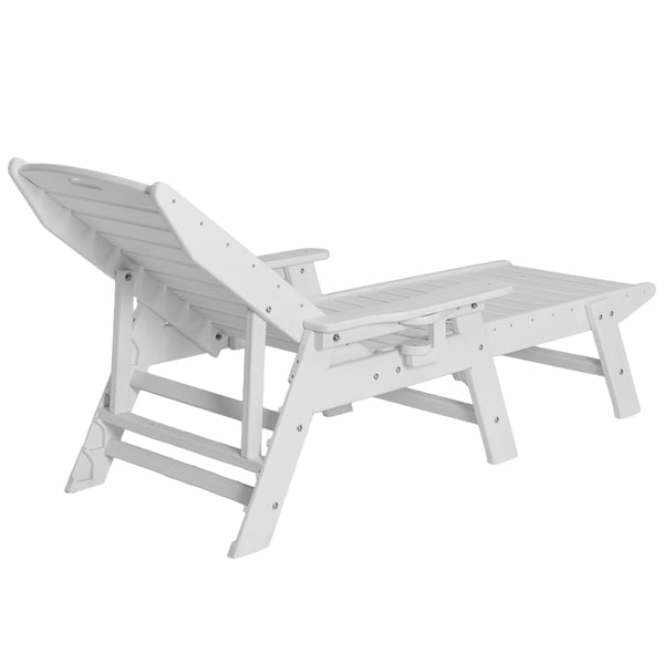 Solstol 183x72,5x93 cm Vit HDPE Justerbar Utomhus