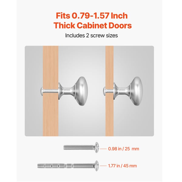 Skåpknoppar 25-pack 28x28 mm nickel zinklegering