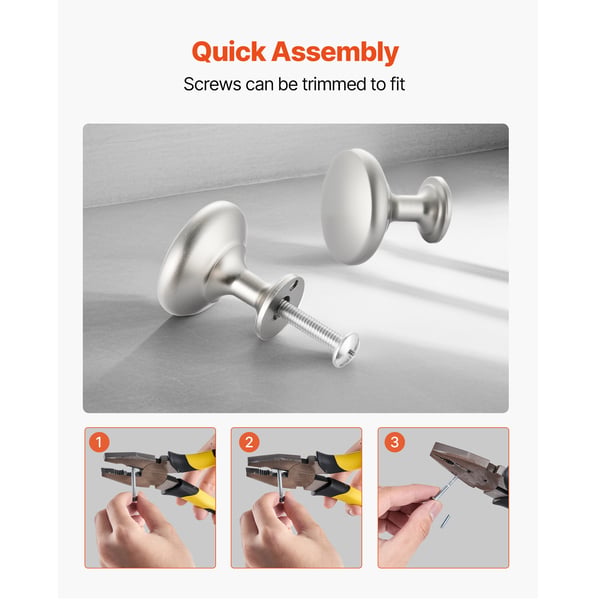 Skåpknoppar 25-pack 28x28 mm nickel zinklegering