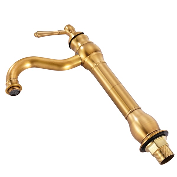 Vaskarmatur, enkeltgreb i massiv messing, 39,5x22x6,2 cm, guld