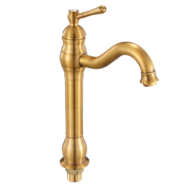 Vaskarmatur, enkeltgreb i massiv messing, 39,5x22x6,2 cm, guld
