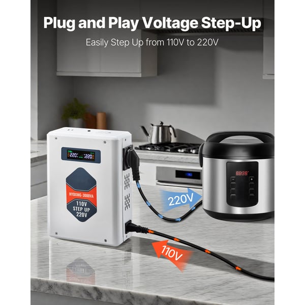 Step Up -jännitemuunnin, 3000VA, 110V–220V, raskaan käytön muuntaja