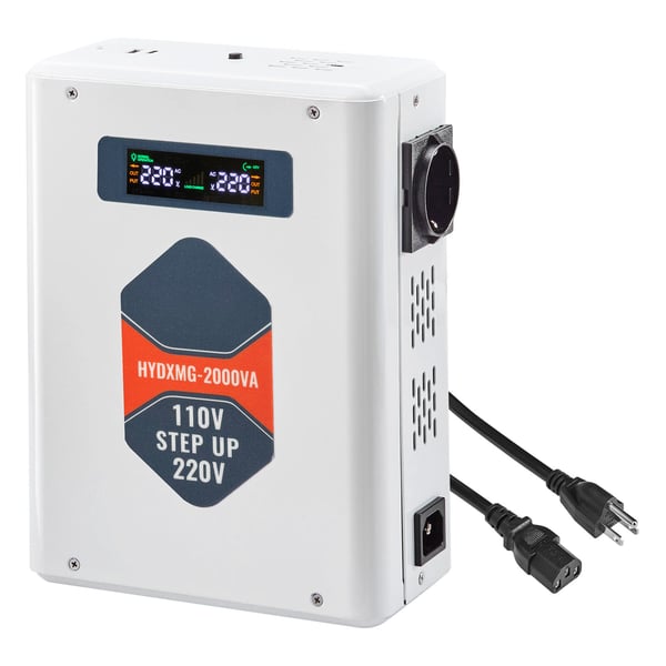 Jännitteenkorotin, 2000VA, 110V–220V, raskas käyttö, tehonmuunnin