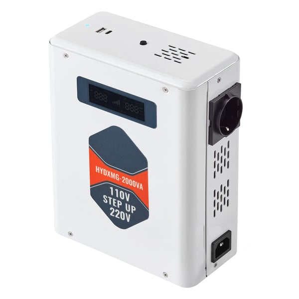 Jännitteenkorotin, 2000VA, 110V–220V, raskas käyttö, tehonmuunnin