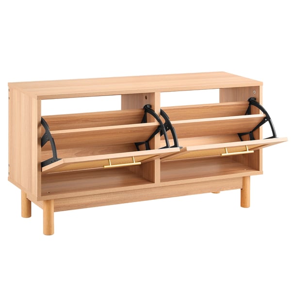 Skobænk, 100x30x53 cm, Natur, Rattan, Opbevaring