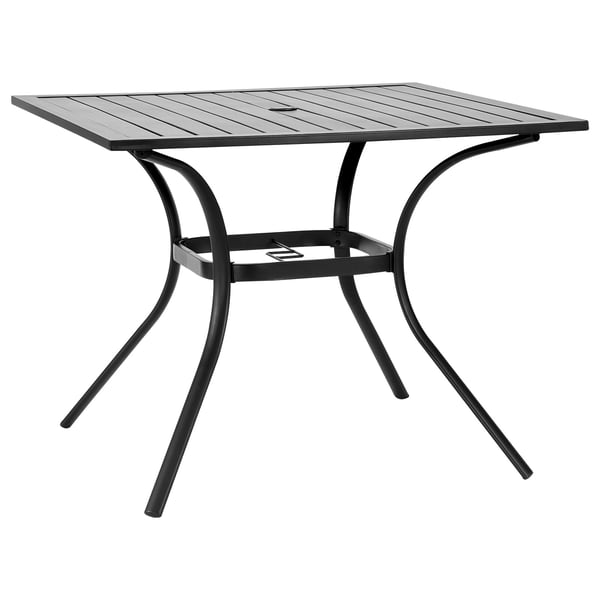 Udendørs spisebord, 94x94x73,5 cm, sort, metalstål