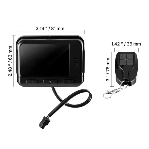 Diesel luftvarmer controller, 81x63x18 mm, LCD display, fjernbetjening