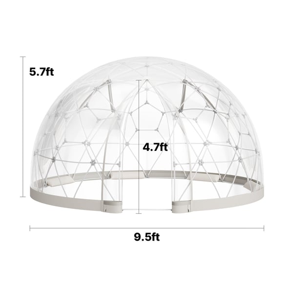 Havekuppel Telt 290x175 cm Hvid Transparent PVC