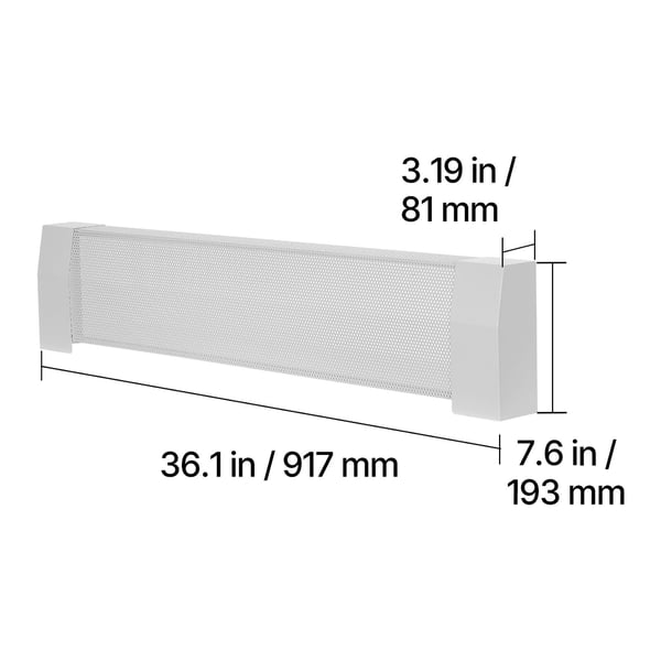 Jalkalistan lämmitinsuojus 91,7x8,1x19,3 cm valkoinen teräs