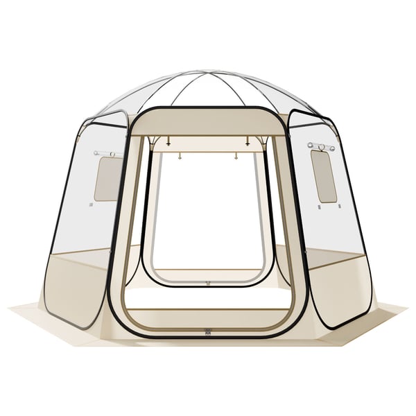 Boble Telt, 305x275x220 cm, Klar Beige, Udendørs Ly