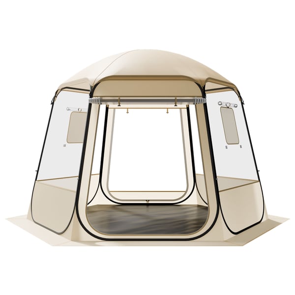 Boble Telt, 305x275x220 cm, Klar Beige, Udendørs Ly
