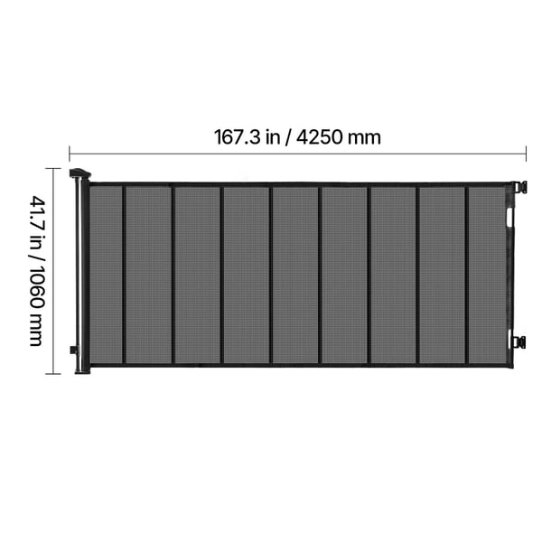 Utdragbar barngrind 415x99 cm svart