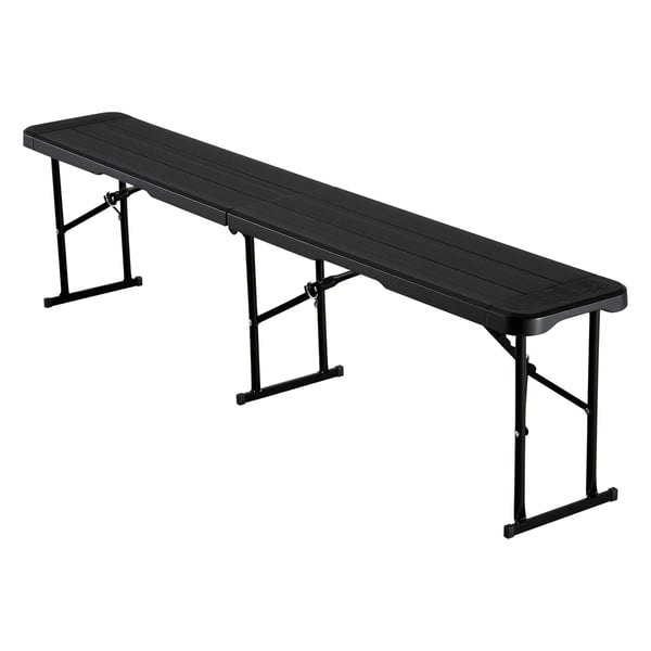 Taitettava penkki 182,5x28x43 cm musta, HDPE, kannettava