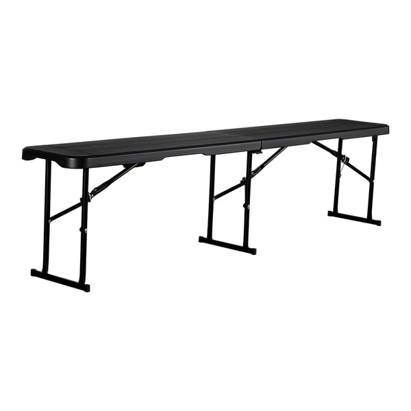 Taitettava penkki 182,5x28x43 cm musta, HDPE, kannettava