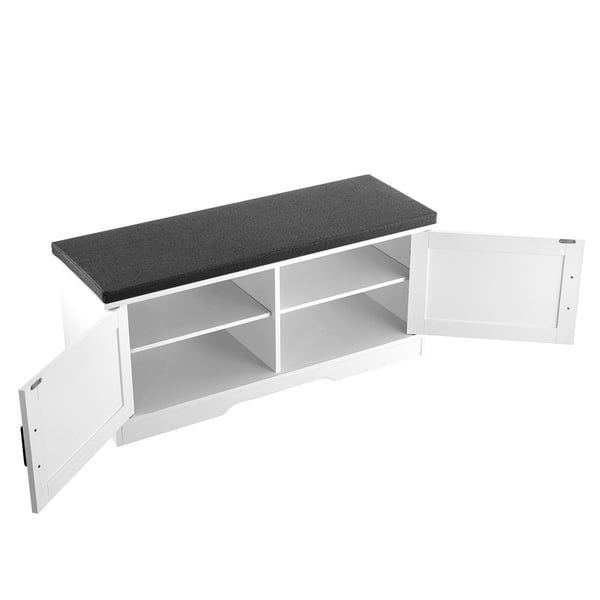 Skobænk, 100x35.5x46 cm, Hvid, Opbevaring