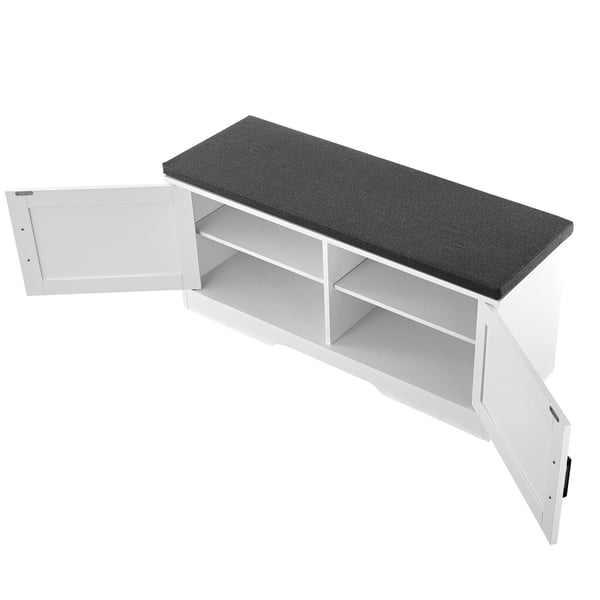 Skobænk, 100x35.5x46 cm, Hvid, Opbevaring