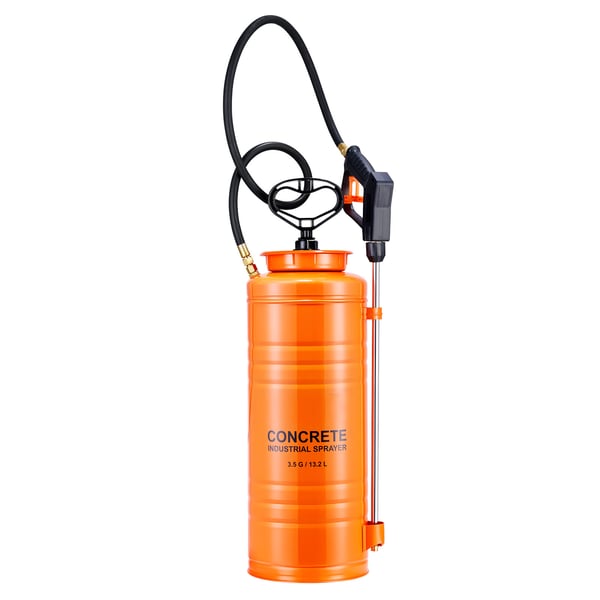 Betongspruta, 14L rostfritt stål, 24x21x68 cm, orange, extra robust