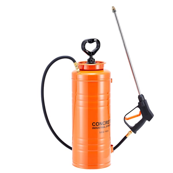 Betongspruta, 14L rostfritt stål, 24x21x68 cm, orange, extra robust