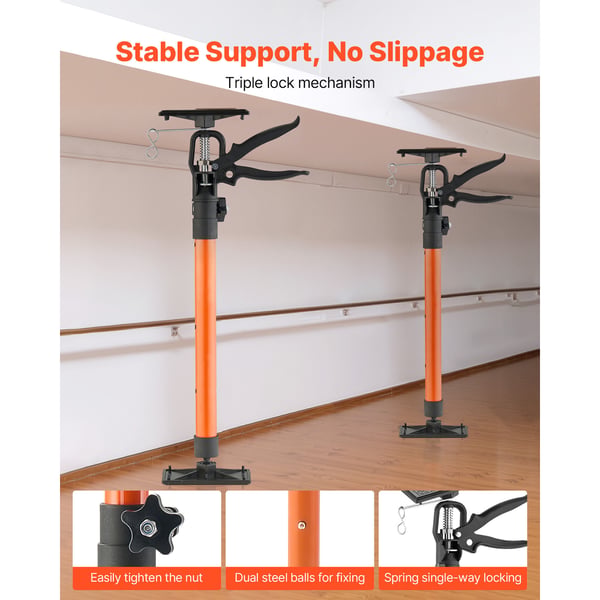 Støttestang, teleskopisk justerbar 2-pak, 54x155 cm, stål