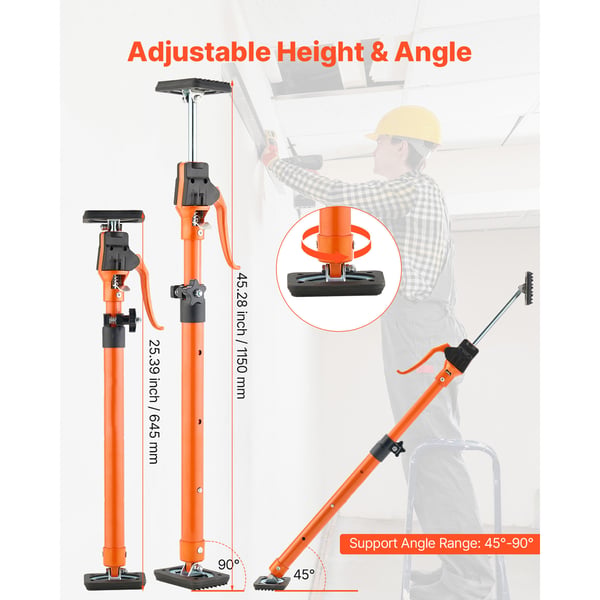 Støttestang, teleskopisk justerbar skabsløfter 2-pak, 64,5-115 cm, stål
