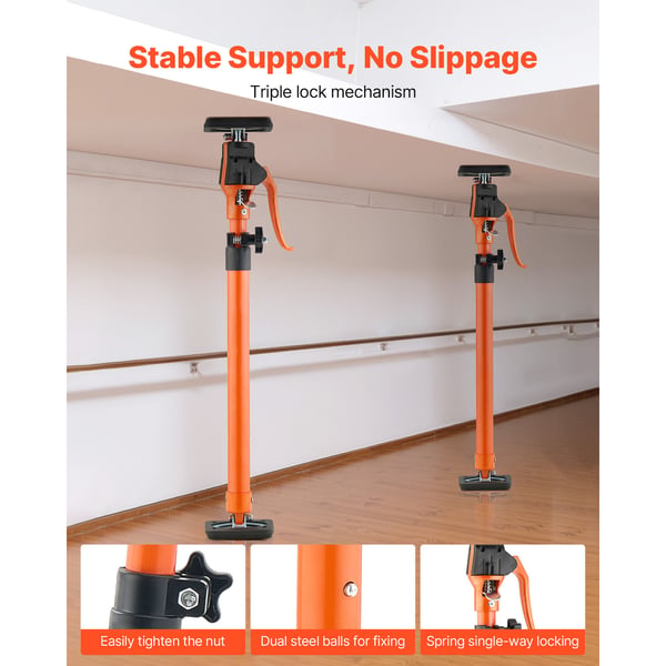 Støttestang, teleskopisk justerbar skabsløfter 2-pak, 64,5-115 cm, stål