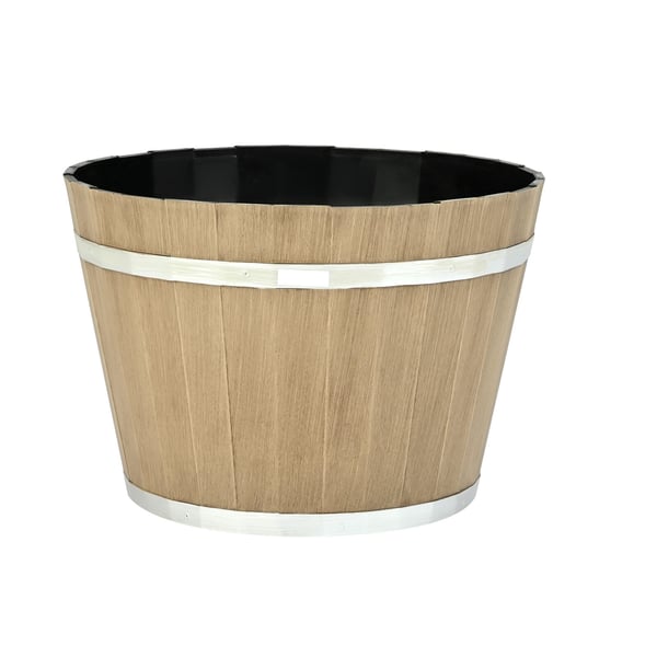 Blomkrukor, 4-pack Whiskey Barrel Planter 30x21 cm, Brun, Plast