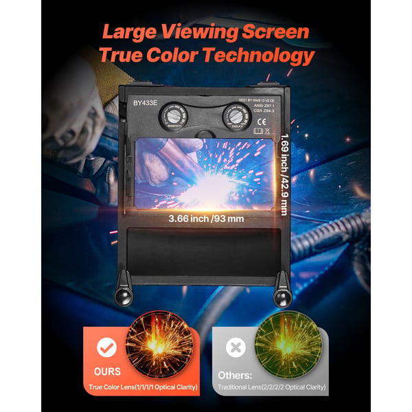 Hitsauskypärä, CRIUS-sarja, 350x260x220 mm, sininen, automaattisesti tummuva