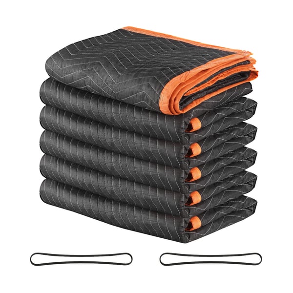 Flyttfilt, 2032x1829 mm, Svart, Bomullsfyllning, Kraftig Nonwoven-textil Flyttfilt, 2032x1829 mm, Svart, Bomullsfyllning, Kraftig Nonwoven-textil