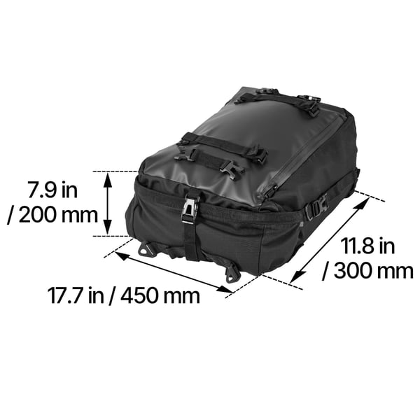 Motorcykel bagtaske, 45x30x20 cm, sort, vandtæt opbevaring