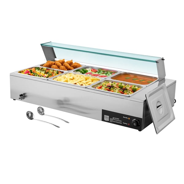 Ruokalämmitin, sähköinen ruostumattomasta teräksestä valmistettu höyrybuffet Bain Marie, 110x57x38,5 cm