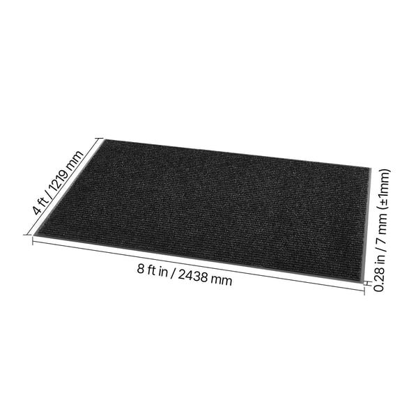 Dörrmatta, 243,8x121,9 cm, Grå, PVC-baksida