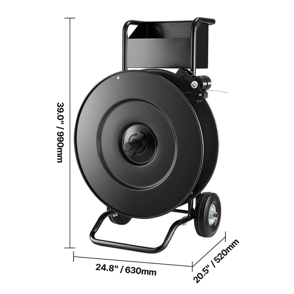 Stropvogn, Kraftig dispenser 52x63x99 cm, Stål, Opbevaring