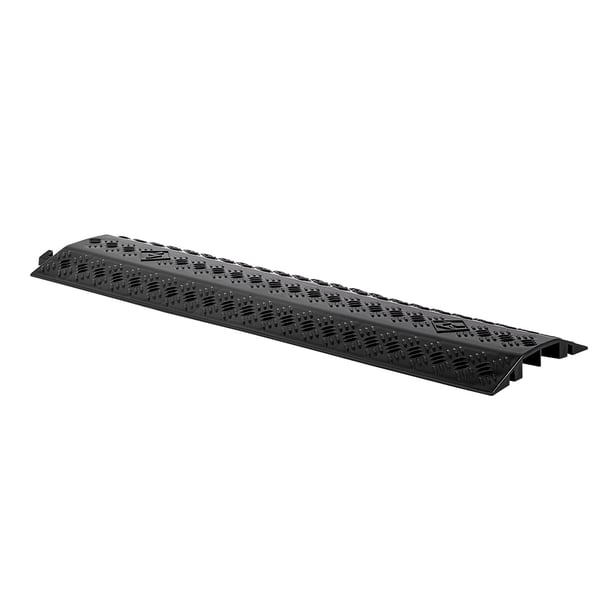 Kabelafdækning, Kraftig kabelbeskytter til gennemgang, 51x28 mm, Sort, PP-materiale