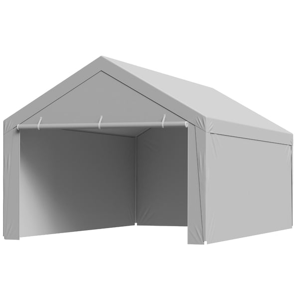 Carport ersättningskapell 6,09x3,65x3,05 m grå, vattentät, extra kraftig