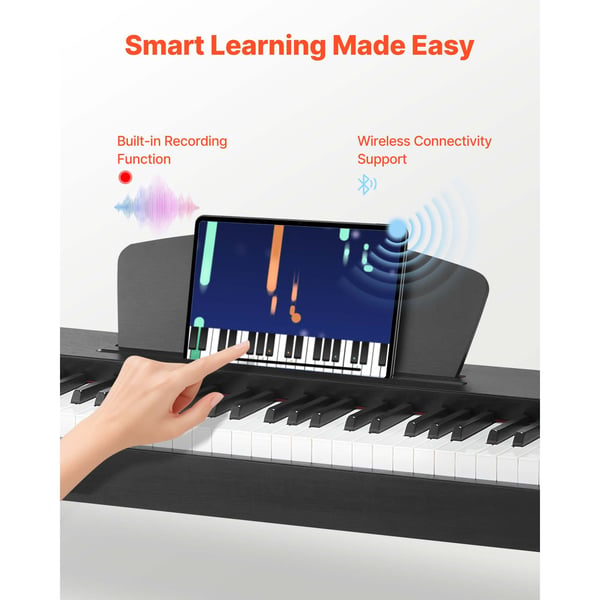 Digitaalinen piano, 88 täysin painotettua kosketinta, musta, sähköinen koskettimisto