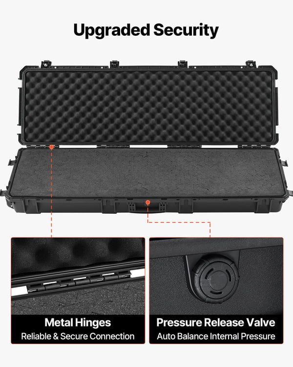 Rifletaske, Låsbart Hardcase 134,1x42,5x18 cm Sort, Vandtæt Opbevaring