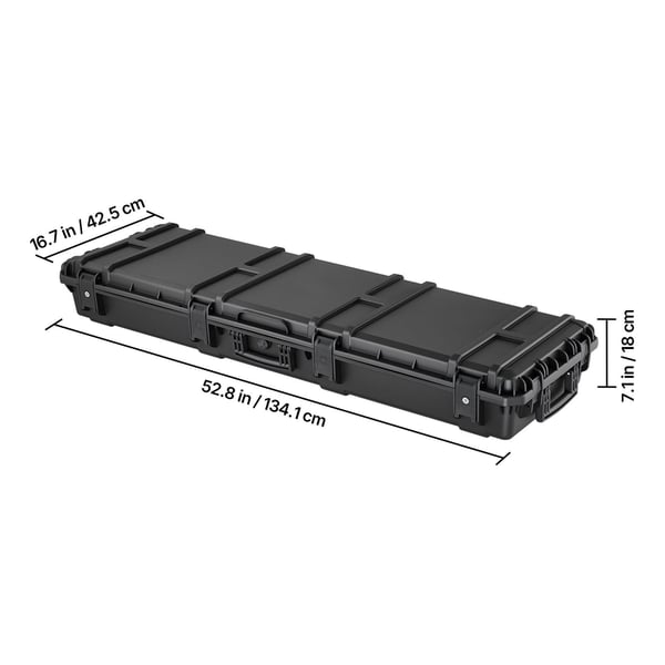 Rifletaske, Låsbart Hardcase 134,1x42,5x18 cm Sort, Vandtæt Opbevaring
