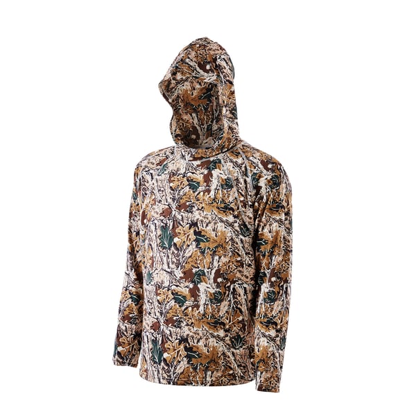 Hættetrøje, Pullover, Large, Camouflage, Fugttransporterende, Udendørs Skjorte Hættetrøje, Pullover, Large, Camouflage, Fugttransporterende, Udendørs Skjorte