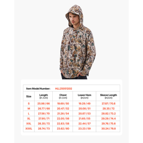Hættetrøje, Pullover X-Large, Camouflage, Polyester Spandex, Udendørs