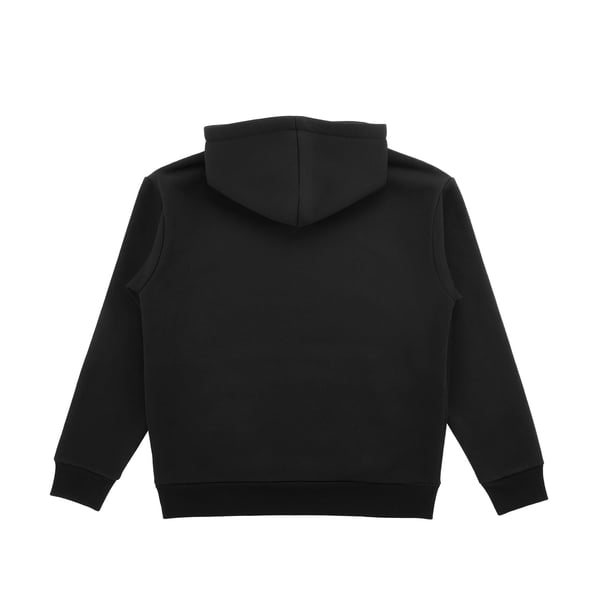 Pullover hættetrøje, medium, fleece, langærmet, sort